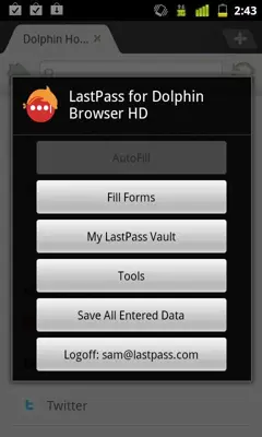 LastPass for Dolphin Browser android App screenshot 1